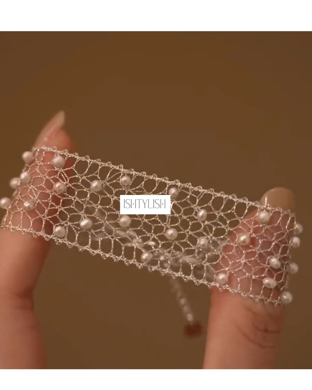 Pearl Lace Cuff Bracelet