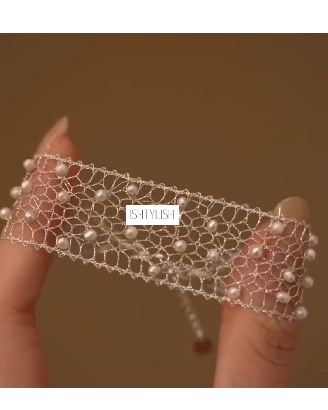 Pearl Lace Cuff Bracelet