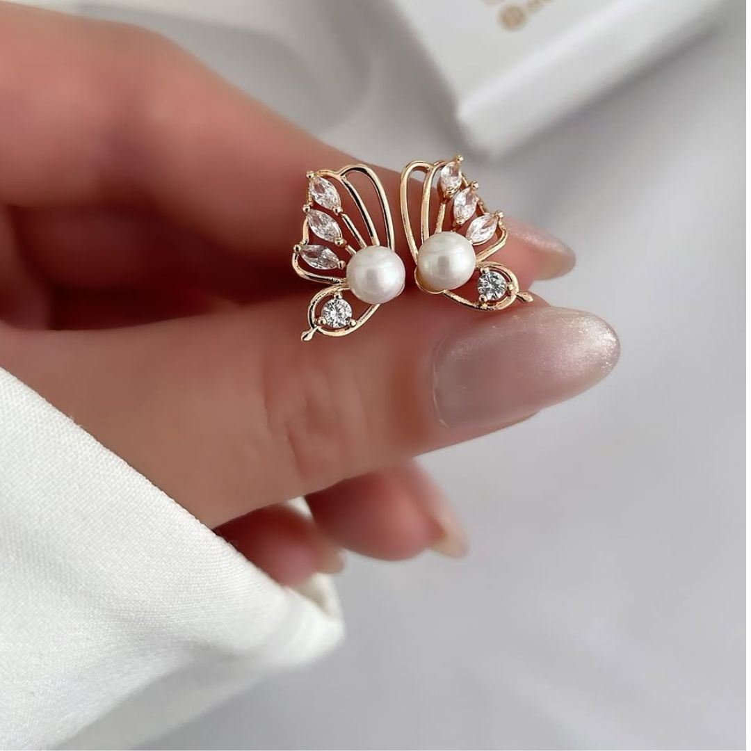 Crystal Winged Statement Earrings for Women