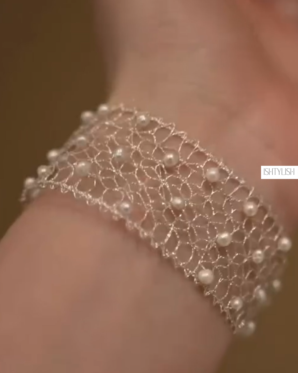 Pearl Lace Cuff Bracelet