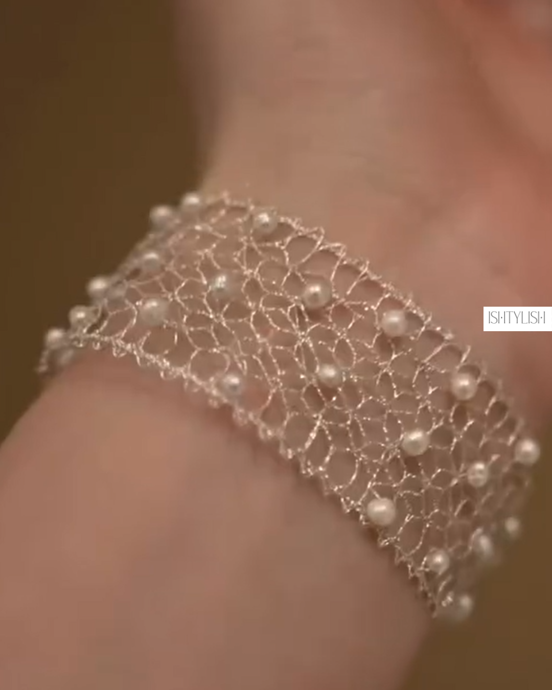 Pearl Lace Cuff Bracelet