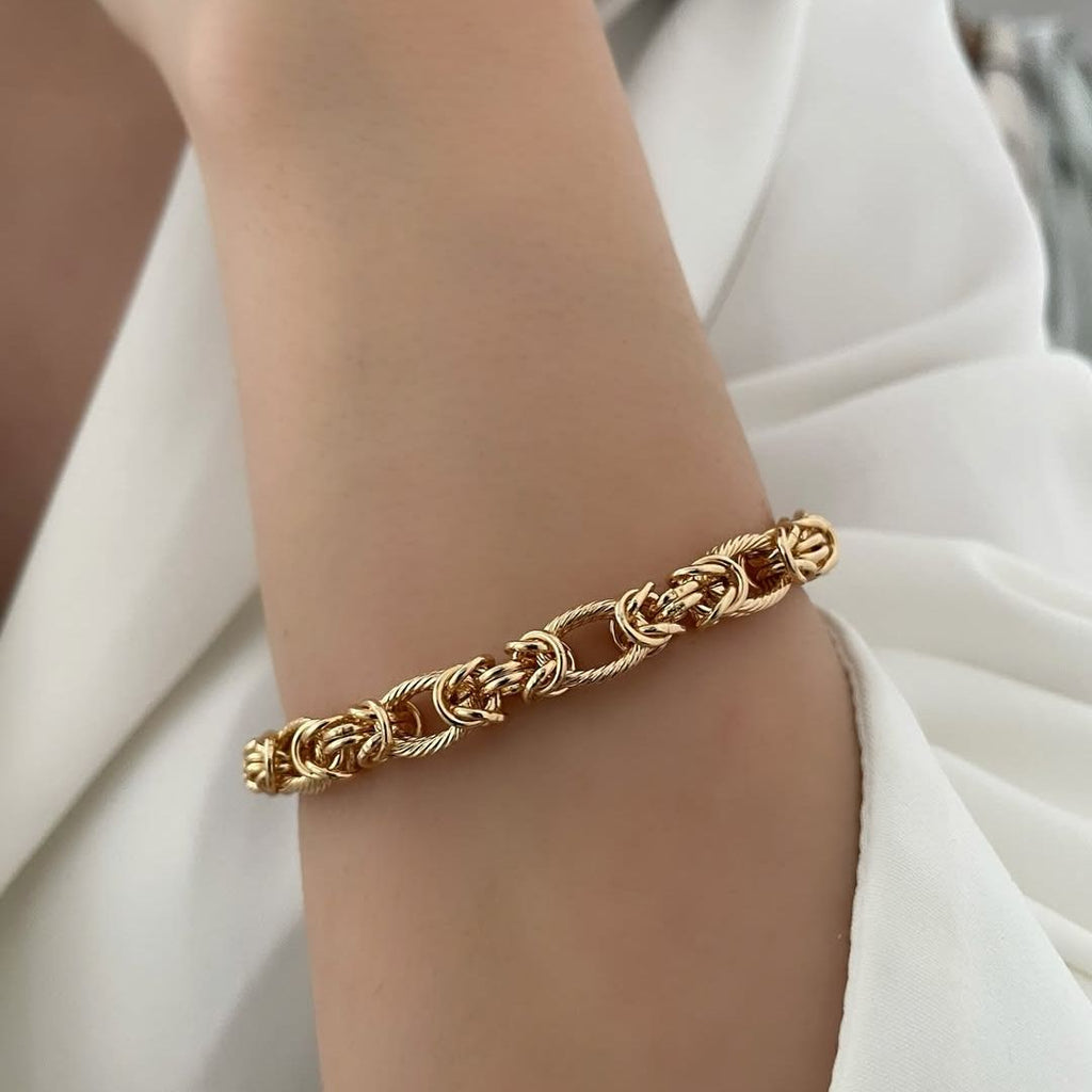 Textured Rope Chain Link Bracelet for Women