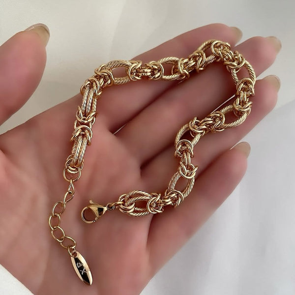 Textured Rope Chain Link Bracelet for Women