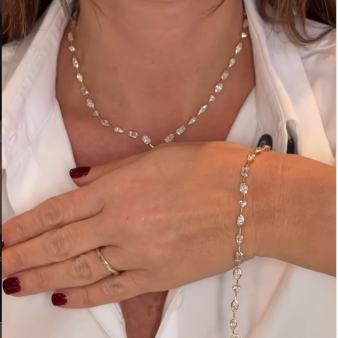 Cascade Lariat Necklac and Bracelet (Two in One)