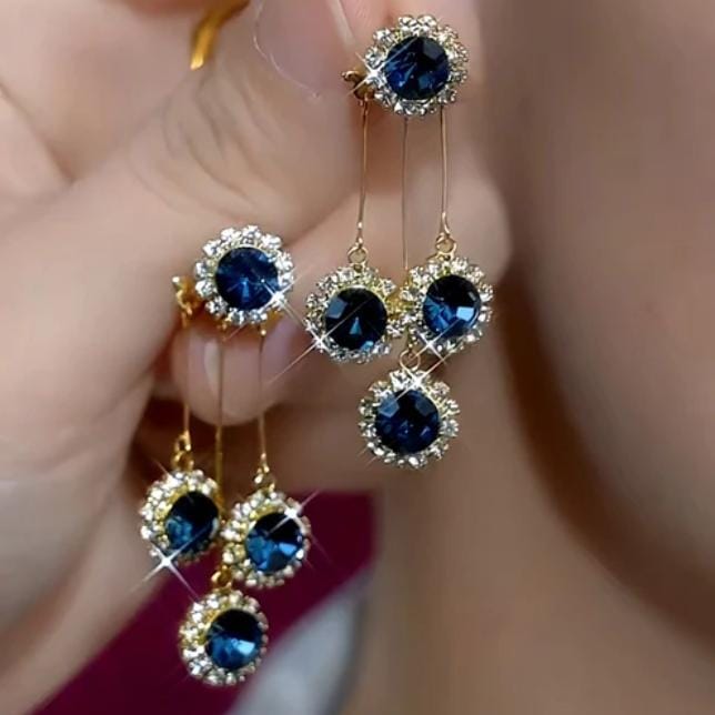 Clara Sapphire Triple-Drop Earrings
