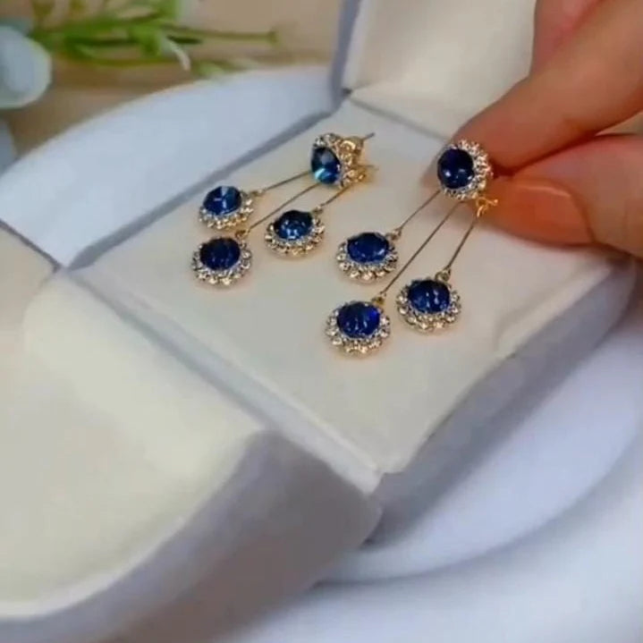 Clara Sapphire Triple-Drop Earrings