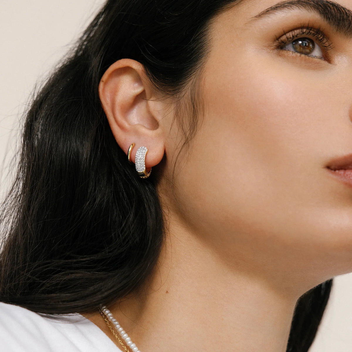 Violet Pavé Hoop Earrings