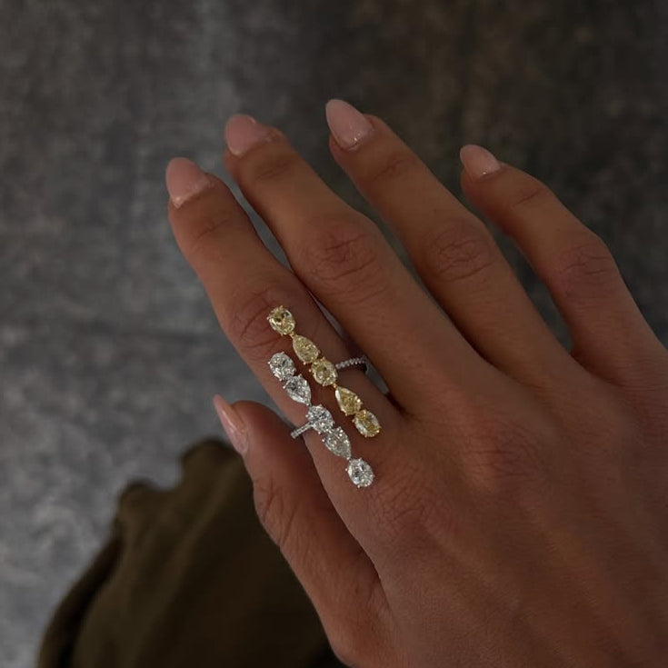Elaria Twin Bloom Crystal Adjustable Ring