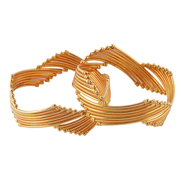 Seraphina Twisted Gold Cuff- SET OF 2