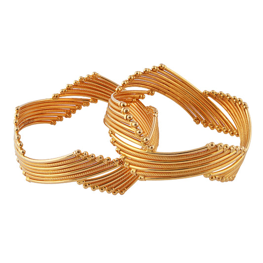 Seraphina Twisted Gold Cuff- SET OF 2