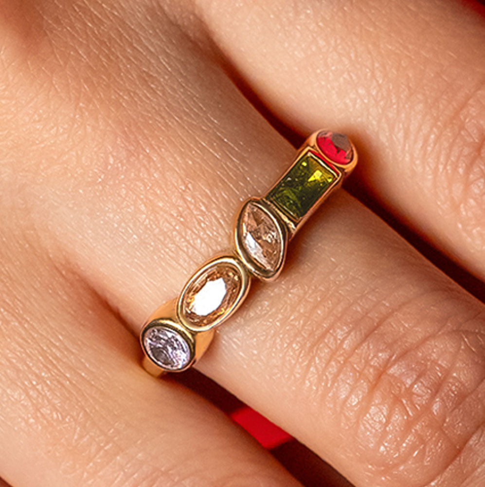 Zarna Multi Gem Band Ring