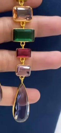 Twilight Cascade Multigem Statement Necklace