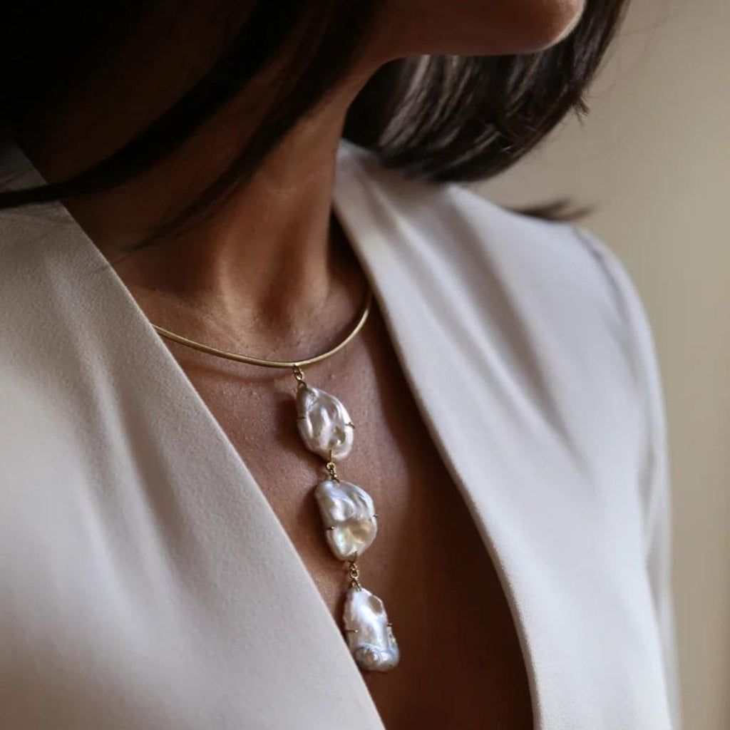 Moonlit Baroque Adjustable Necklace