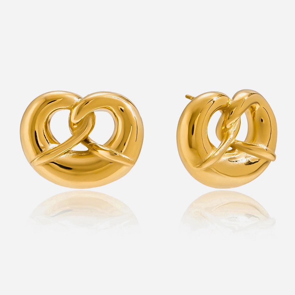 Elora Gold Knot Hoop Earrings For Women