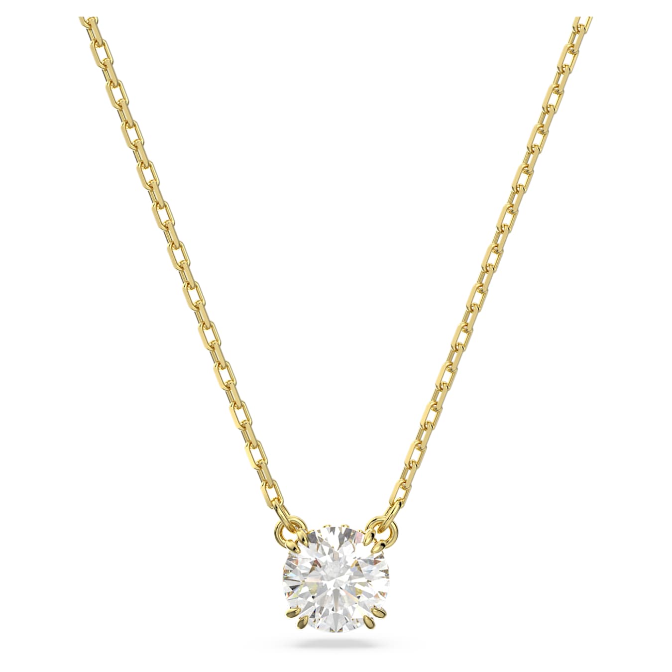 Classic Solitaire Pendant Necklaces Stainless Steel
