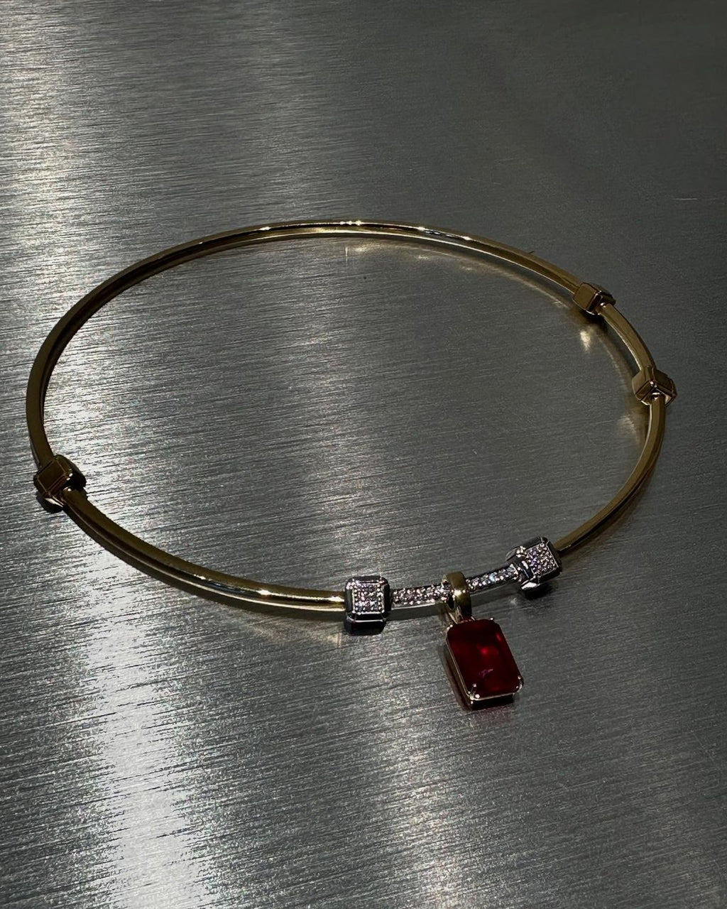 Ruby Meridian Collar Necklace