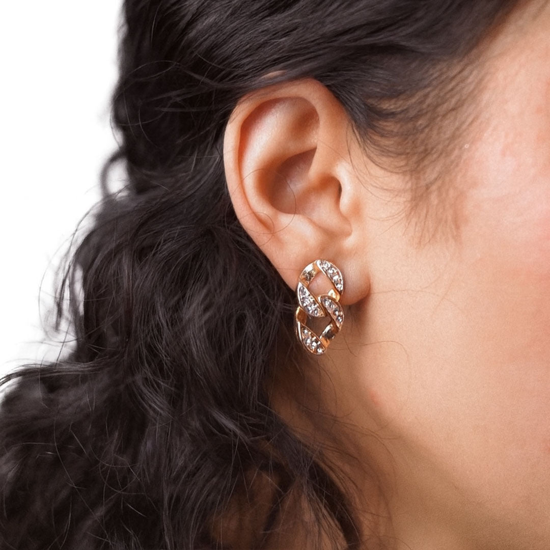 Oana Cuban Link Gold Earrings