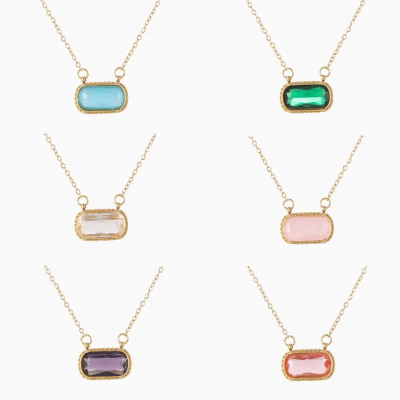 Celeste Aqua Frame Necklace