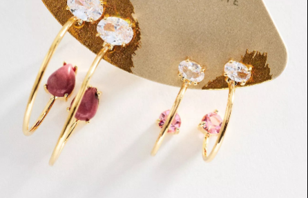 Petal Glow Orbit Hoops- Set of Two