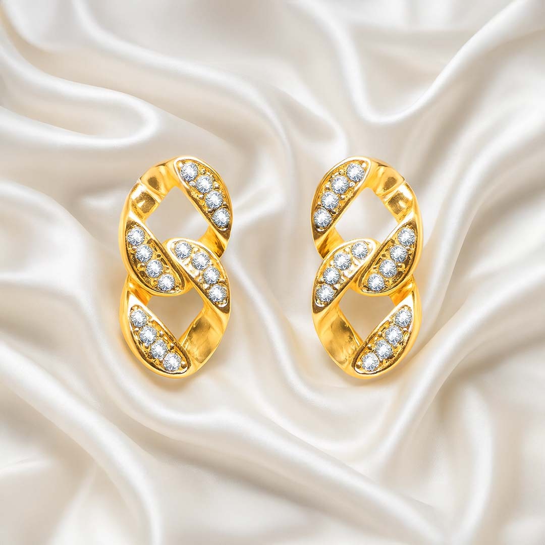 Oana Cuban Link Gold Earrings