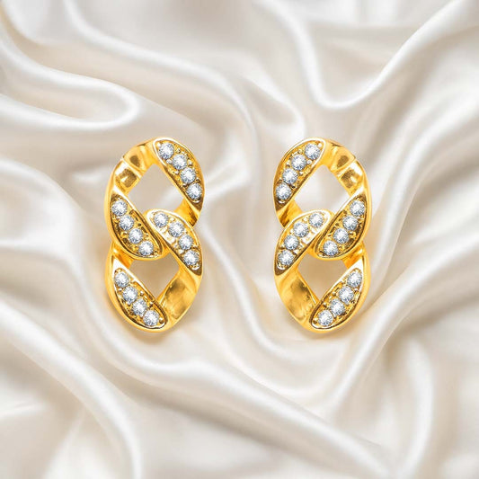 Oana Cuban Link Gold Earrings