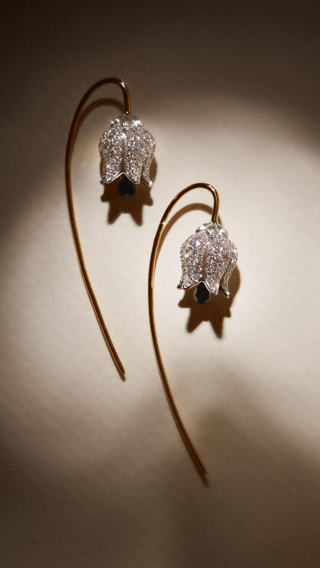 Noir Bloom Threader Earrings