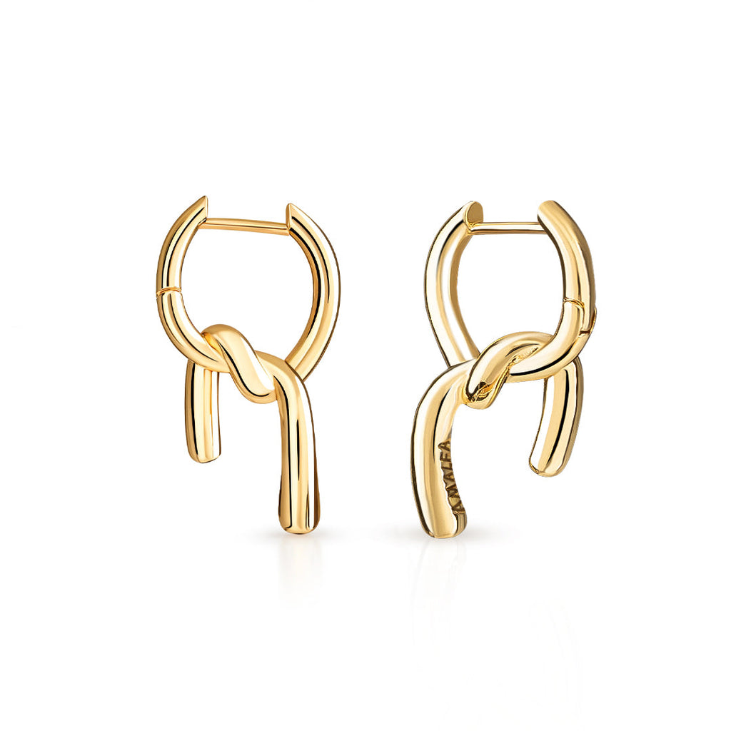 Sculptural Gold Link Earrings