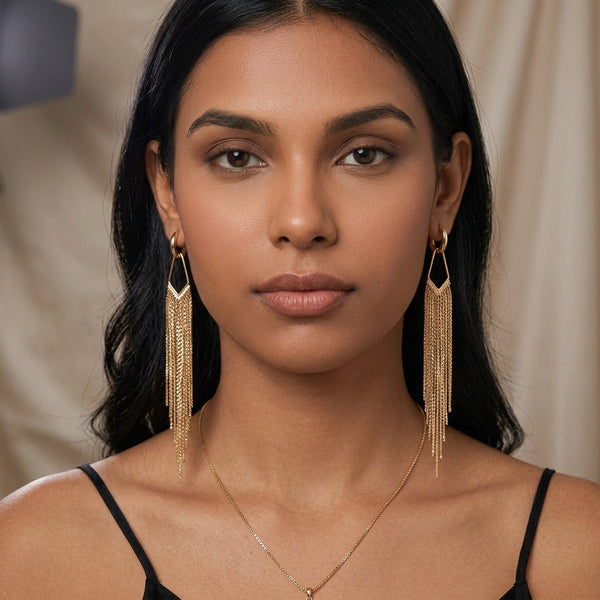 Gold Hoop Charm Earrings For Women