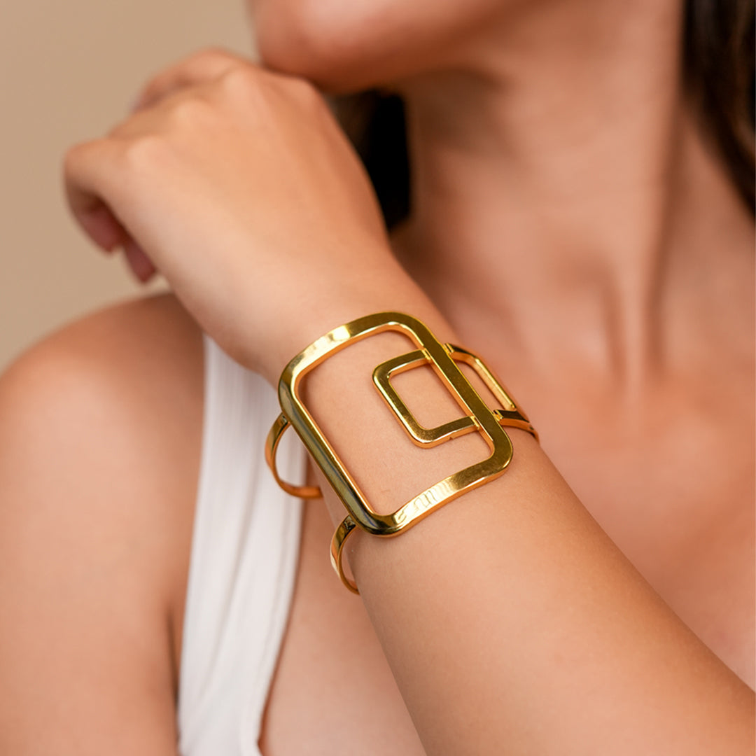 Nina Geometric Cuff Bracelet