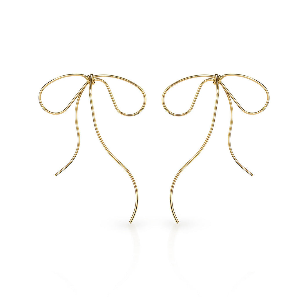 Lyra's Graceful Bow Wire Earrings