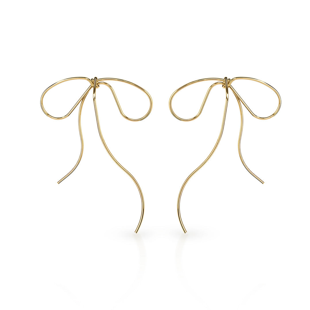 Lyra's Graceful Bow Wire Earrings