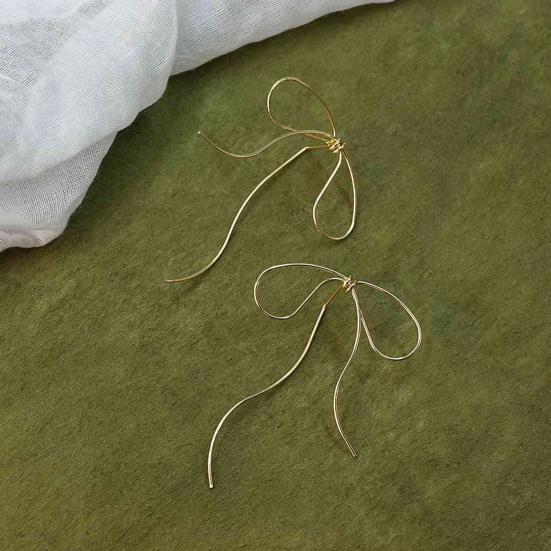 Lyra's Graceful Bow Wire Earrings
