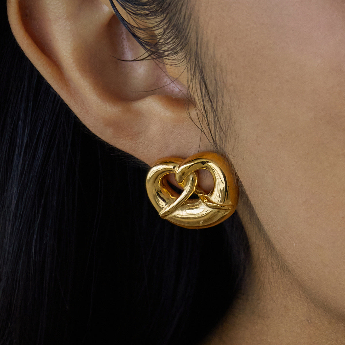 Elora Gold Knot Hoop Earrings For Women