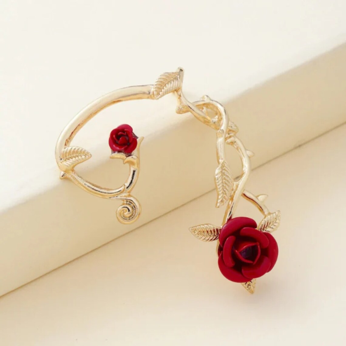 Rose Ear Wrap Cuff Earrings