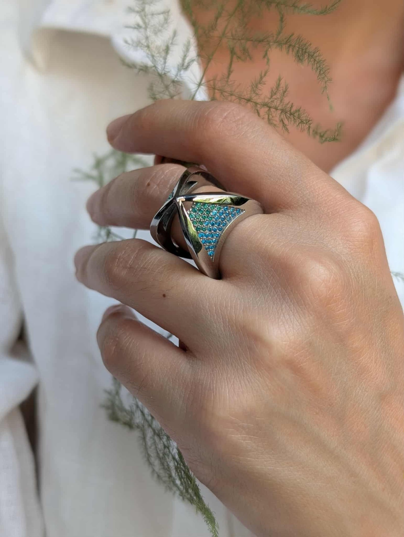 Triad Spark Statement Ring