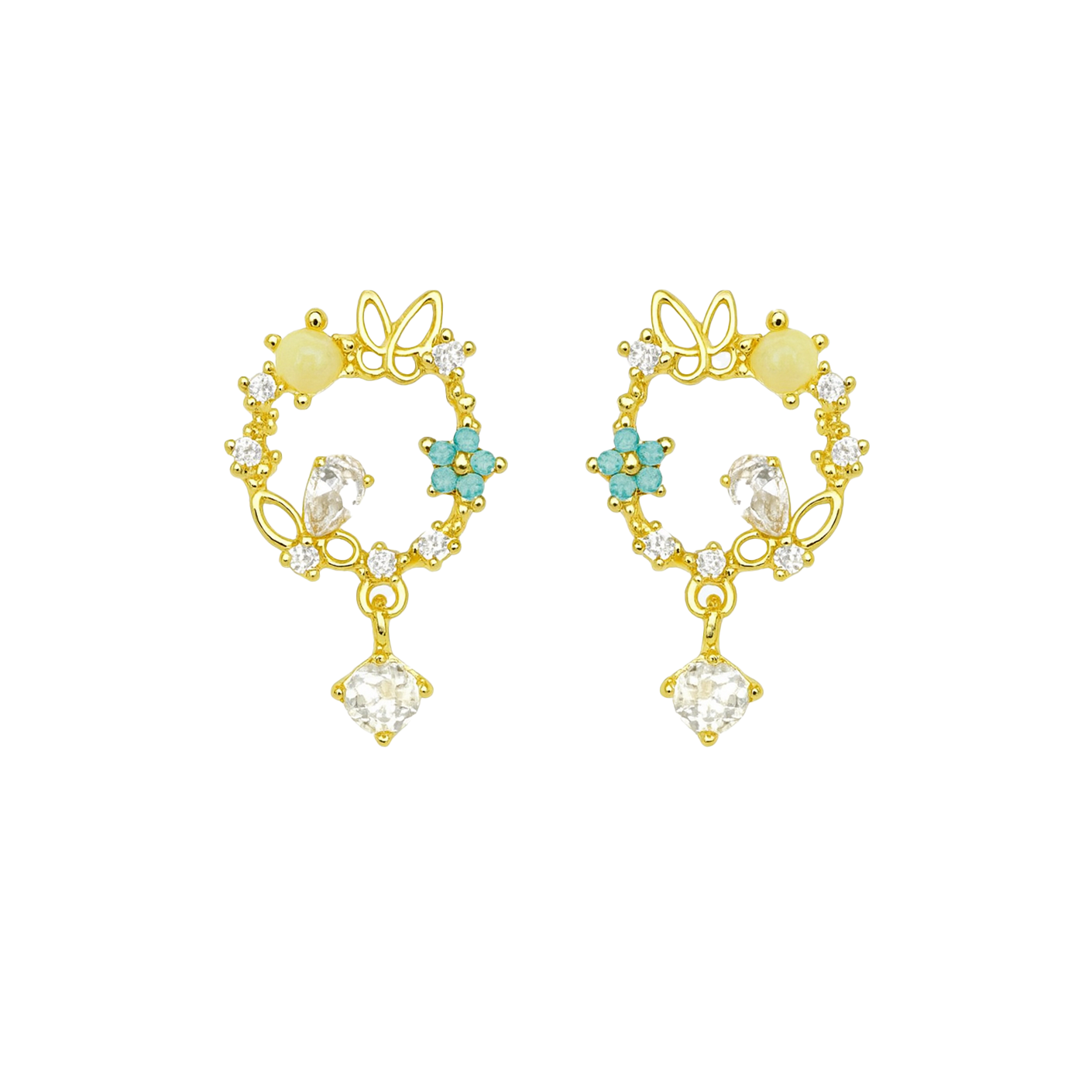 Lina Floral Halo Earrings