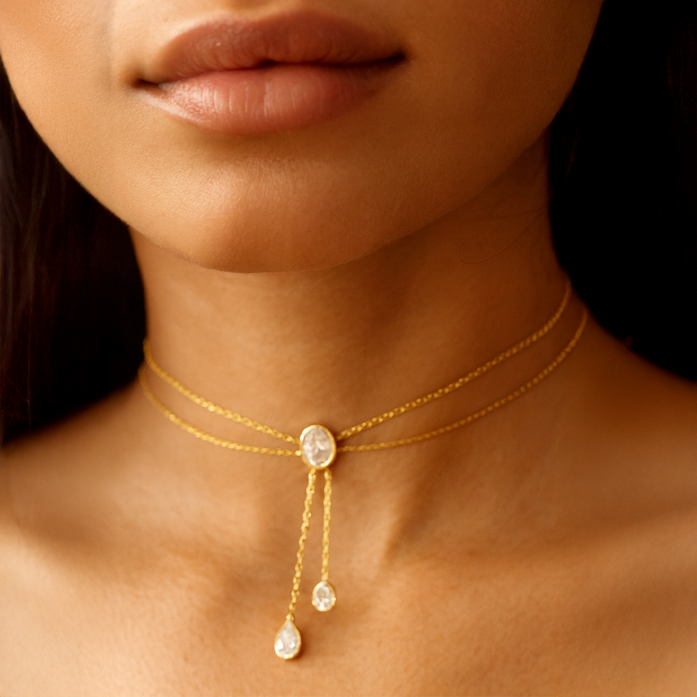 Elva Crystal Drop Choker