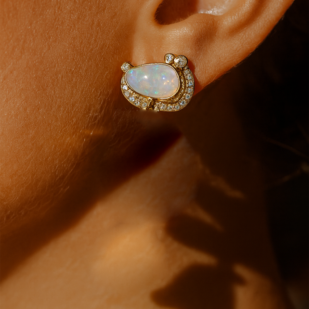 Lina Moonlit Opal Transforming Earrings- Danglers to Studs
