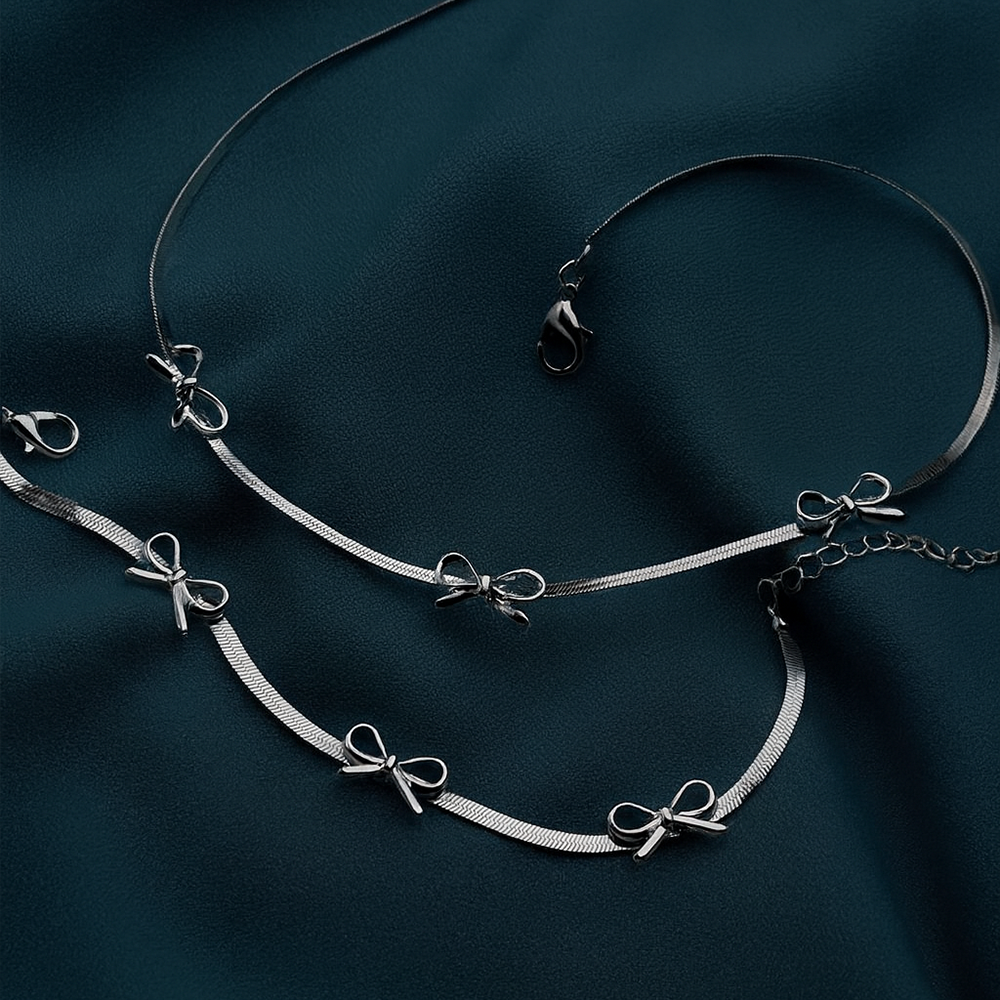 Kaia Silver Bow Charm Set