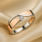 Rose Gold and White Gold Plated Solitaire Ring
