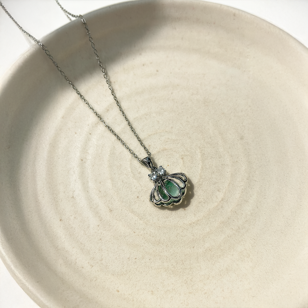 Nira Aqua Shell Pendant Necklace
