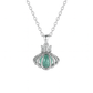 Nira Aqua Shell Pendant Necklace