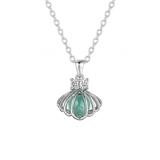 Nira Aqua Shell Pendant Necklace