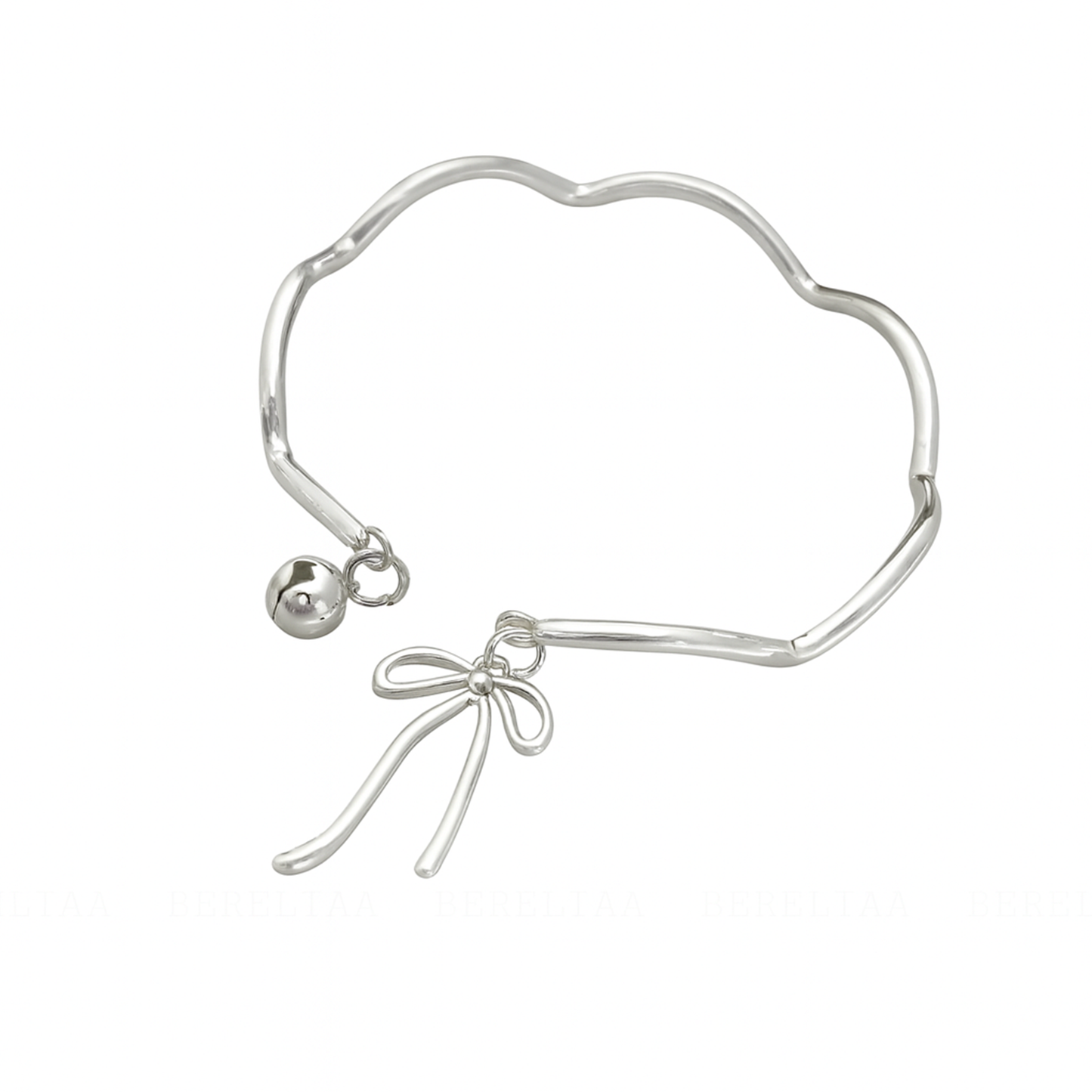 Nysa Silver Bow Cuff Bracelet
