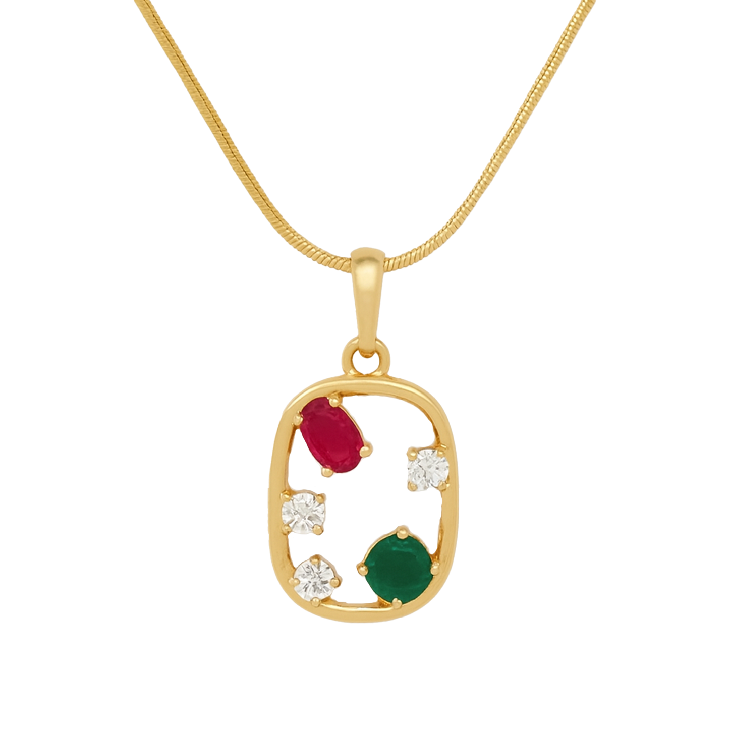 Multi-Gemstone Pendant Necklace