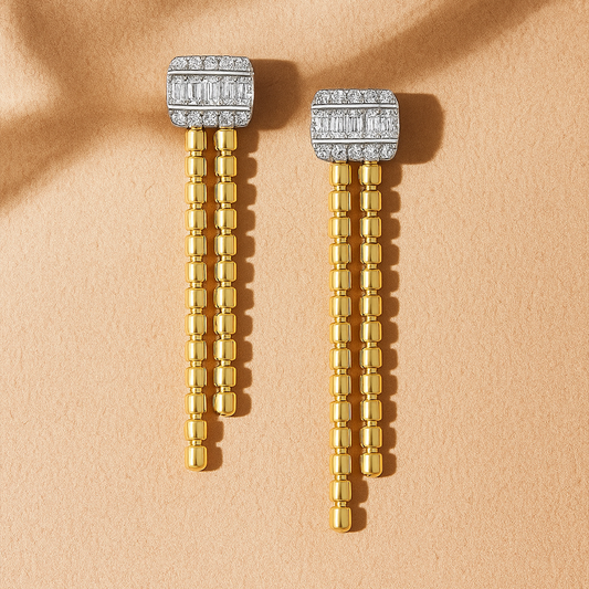 Deco Drape Dual-Tone Earrings