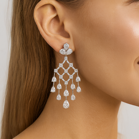 Crystal Cascade Chandelier Earrings