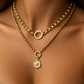 Twin Orbit Gold Necklaces