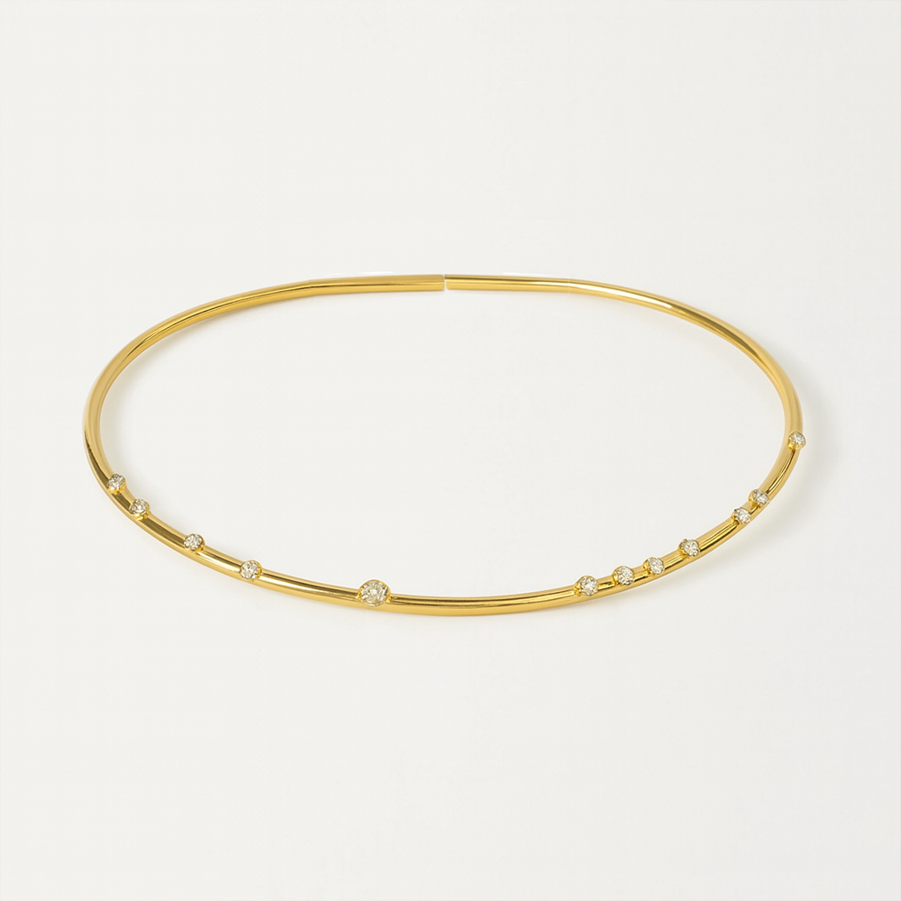Golden Line Zircone Choker