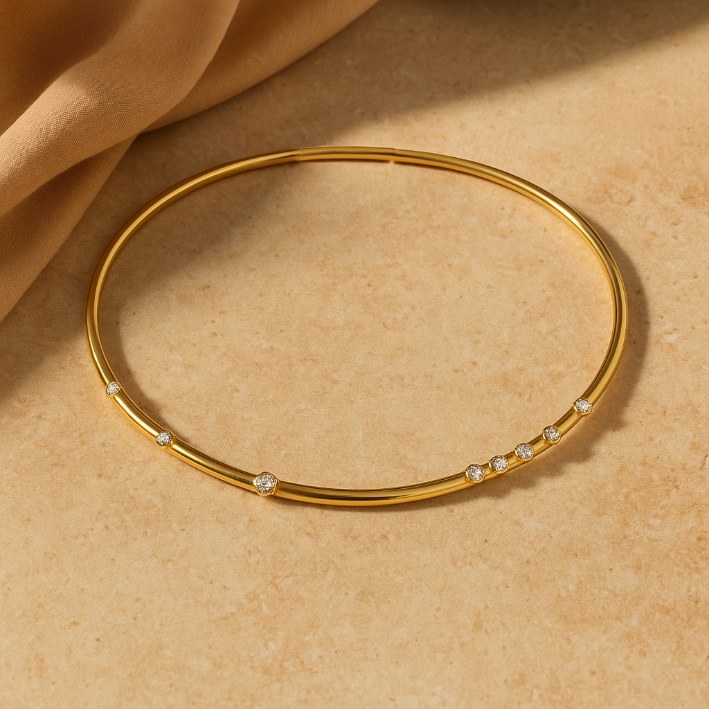 Golden Line Zircone Choker